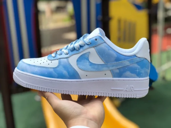 af1 weiß blau sternenhimmel niedrig Nike Air Force 1 Air Force One AF1 rutschfeste Freizeitsneaker aq4134-100