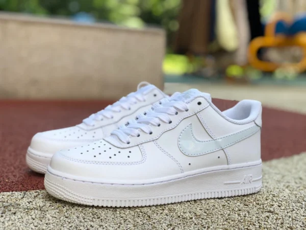 AF1 Pure White Light Blue Hook Low Air Force 1 Pure White Light Blue Hook AF1 Air Force One Sneakers CT3839-106