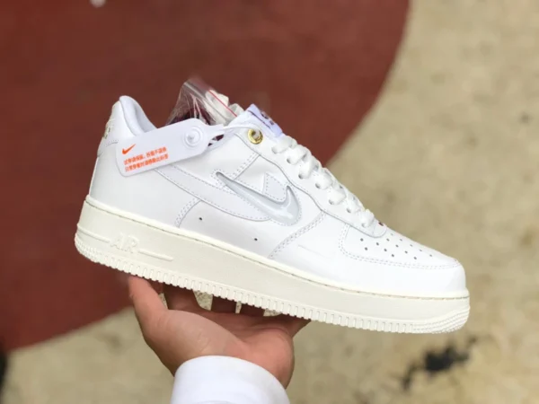 AF1 beige transparenter Doppelhaken niedrig Nike Air Force 1 Low AF1 beige lässige, verschleißfeste Sneaker DQ7664-100