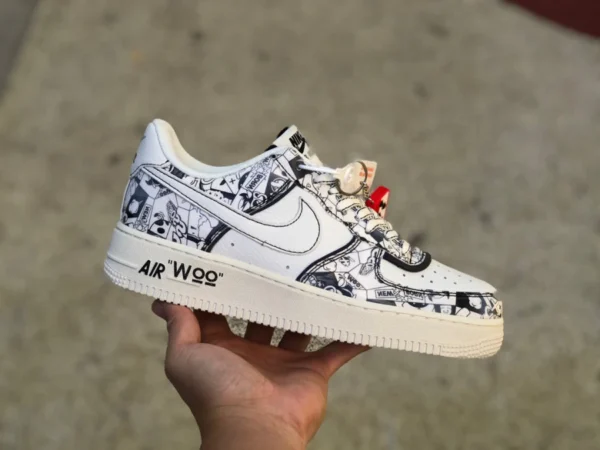 Af1 White Graffiti Sup Nk Air Force 1'07 WB Low Air Force One Low-Top-Freizeitsneaker ZG0088-812