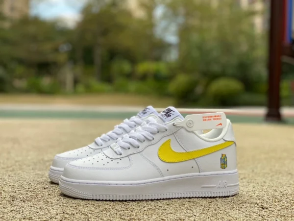 Air Force Lemonade Low Lyrical Lemonade x Nike Air Force 1 Low Low-Top-Freizeit-Sneaker in Weiß und Gelb