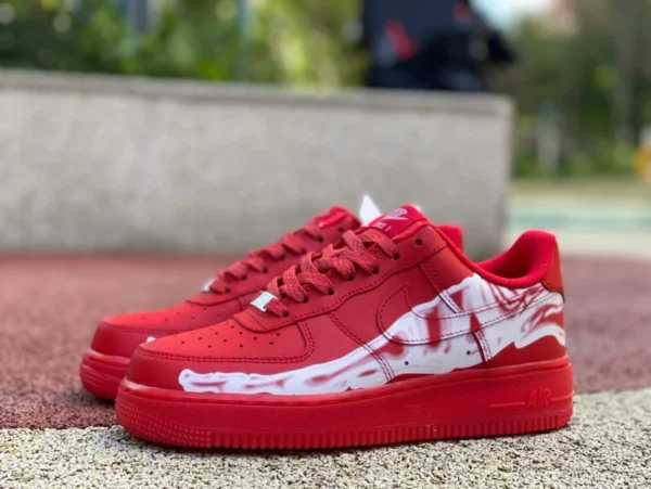 AF1 großer roter Knochen Nike Air Force 1'07 Low großer roter durchsichtiger Knochen