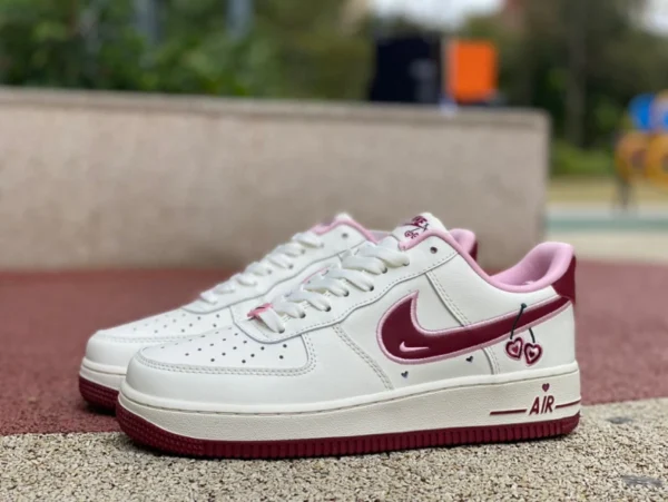 AF1 weiß und rosa Valentinstag reines Original Nike Air Force1 Nike AF1 Air Force One Cherry Valentinstag weiß und rosa Turnschuhe FD4616-161