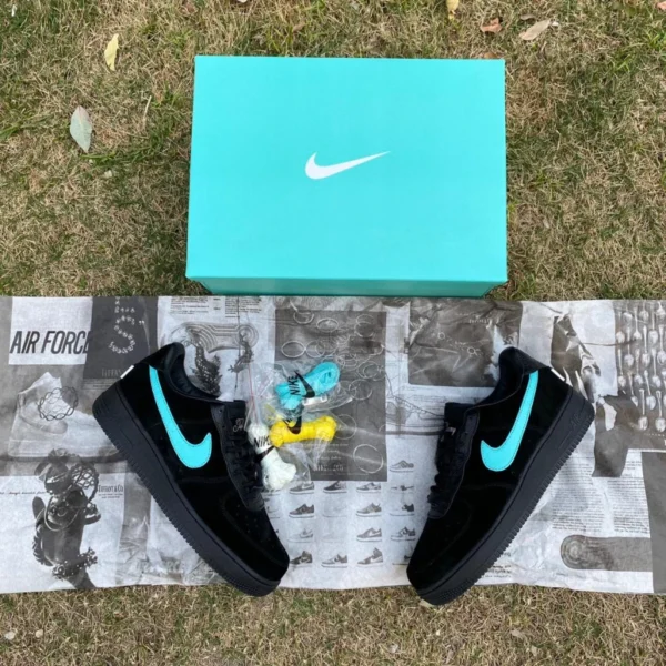 Air Force Black Tiffany T IFFANY & CO./Tiffany x Nike Air Force1 LOW „11837“ Tiffany gemeinsame trendige Retro-Sneaker für Männer und Frauen, schwarzes Tiff