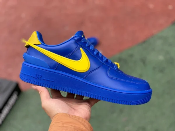 Air Force Joint AMBUSH blau und gelb reines Original AMBUSH x Nike Air Force 1 Low AF1 blaue und gelbe verschleißfeste Low-Top-Sneaker DV3464-400