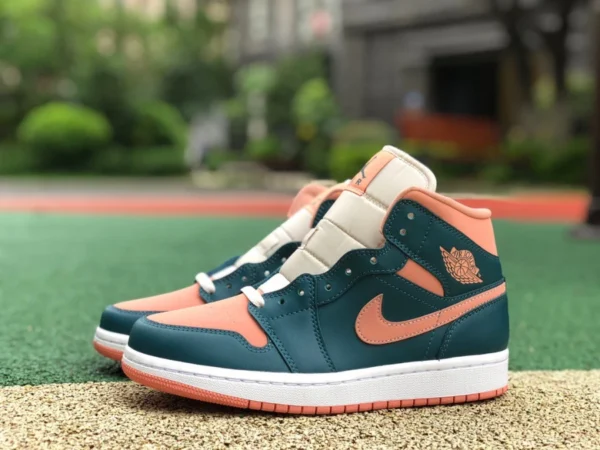 aj1mid blau und orange reine originale Air Jordan 1 Mid AJ1 blaue und orange Retro-Mid-Top-Basketballschuhe BQ6472-308