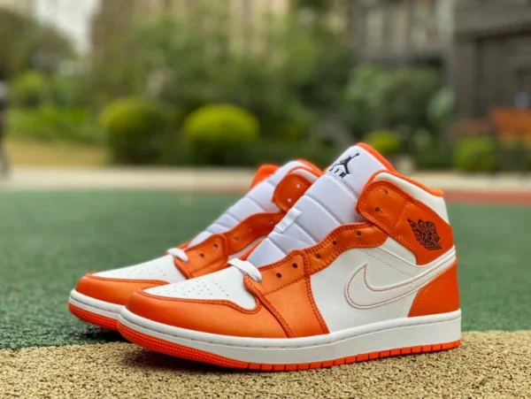 aj1mid weiß orange kleine Schnalle reines Original Air Jordan 1 Mid SE AJ1 weiß orange kleine Schnalle Herren- und Damen-Mid-Top-Basketballschuhe DM3531-800