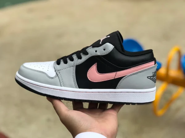 aj1 schwarz und grau rosa niedrig Air Jordan 1 low AJ1 schwarz und grau rosa niedrig geschnittene, trendige, lässige blaue Herren-Sneaker 553558-062