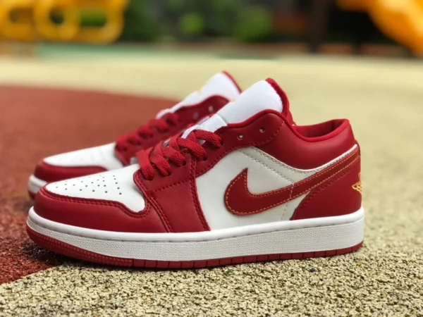 aj1 weiß und rot niedrig Air Jordan 1 Low AJ1 weiß und rot Low-Top-Basketballschuhe 553560-607