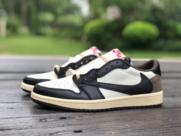 aj1 barb low schwarz und weiß braun Air Jordan 1 Travis Scott AJ1 TS barb low CQ4277-105