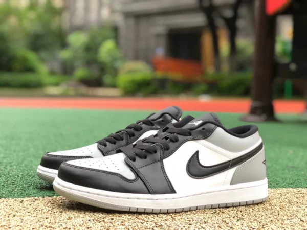 aj1 schwarz grau weiß niedrig reine Original Air Jordan 1 Low Shadow Toe AJ1 schwarz grau Basketballschuhe 553558-052