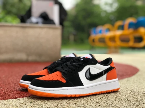 aj1 schwarze Schnalle gebrochen niedrig Air Jordan 1 Low Golf AJ1 schwarz-weiß orange Schnalle kaputte Basketballschuhe DD9315-800