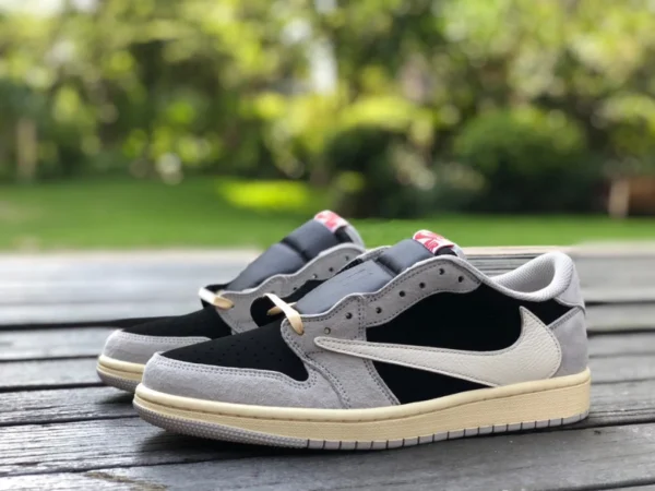 AJ1 Barb Low-Top grau und schwarz Travis Scott x Nike Air Jordan 1 Low AJ1 Joint Low-Top-Sneaker TS Joint Barb DM7866-010