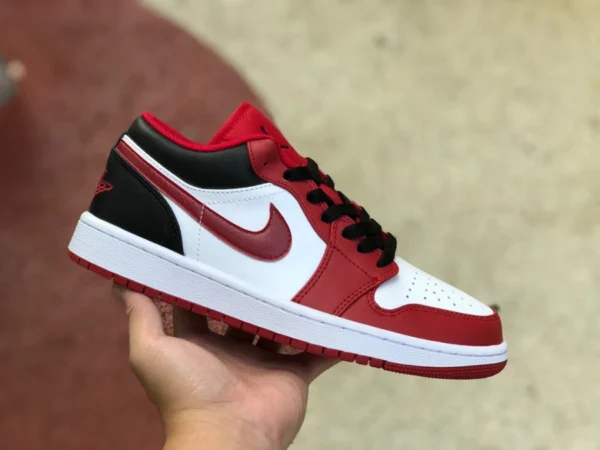 aj1 rot weiß schwarz niedrig AIR JORDAN 1 Low AJ1 rot weiß schwarz Retro-Basketballschuhe 553558-163