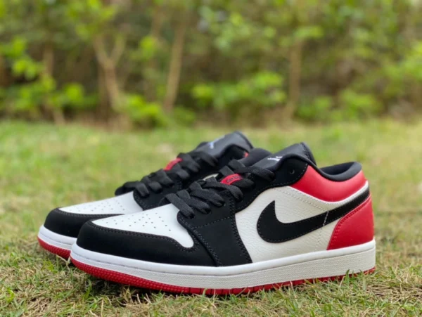 aj1 black toe low pure original Air Jordan 1 Low „Black Toe“ schwarz-rote spitze 553558-116