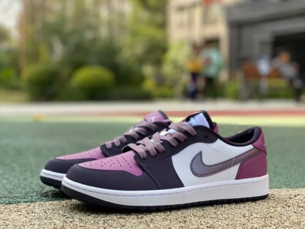 aj1 schwarz und weiß lila Golf pure Original Air Jordan 1 Low Golf weiß und lila NRG Purple Smoke Golf Low Top DZ9787-155