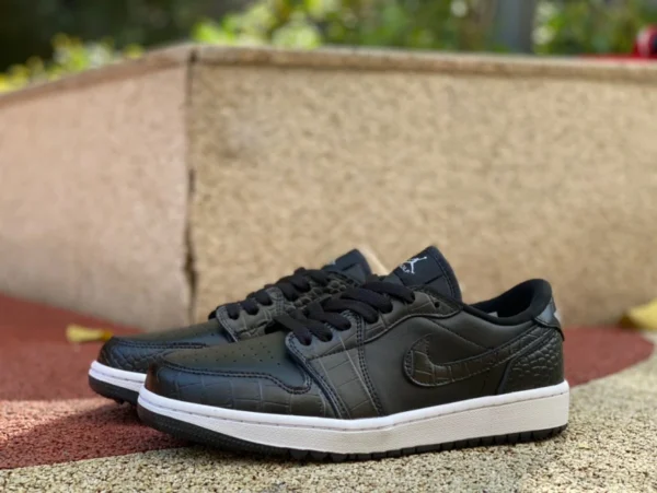 aj1 schwarz-weiß Golf Air Jordan 1 Low G schwarze niedrige wasserdichte Golfschuhe DD9315-003