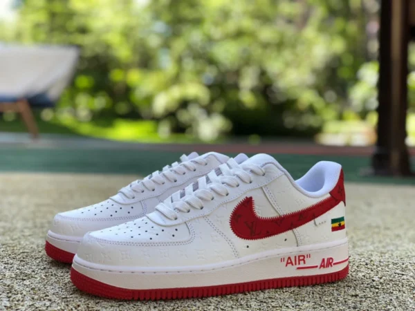 Af1 Joint LV weiß und rot kostengünstige Version Louis Vuitton LV x Nike Air Force 1 Joint AF1 Air Force One Joint LV