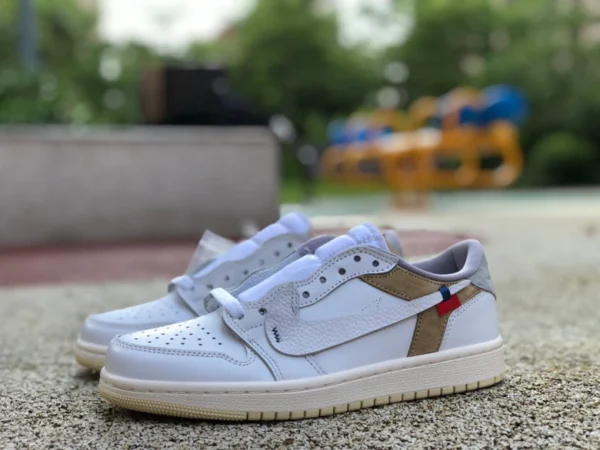 aj1ts joint beige grey Travis Scott x Nike Air Jordan 1 Low AJ1 joint lv Low-Top-Sneaker TS joint CZ0790-100