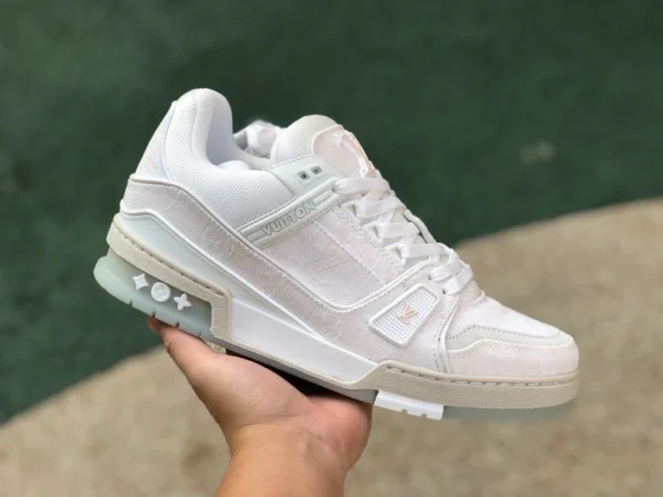 LV White Canvas Low, Neubestellung, versandt, Originalkarton, Rohstoffe, nur für laufende Volumen Louis Vuitton Louis Vuitton Trainer Louis Vuitton Sneakers