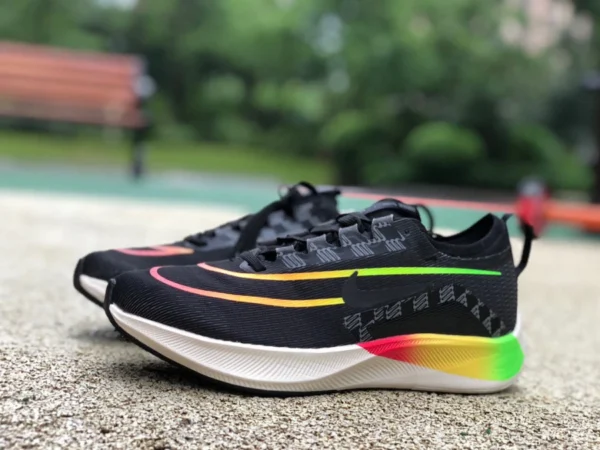 Zoom Fly4 schwarz regenbogen Nike Zoom Fly 4 Nike dämpfende Carbonplatte Marathon Männer und Frauen laufen dq4493-010