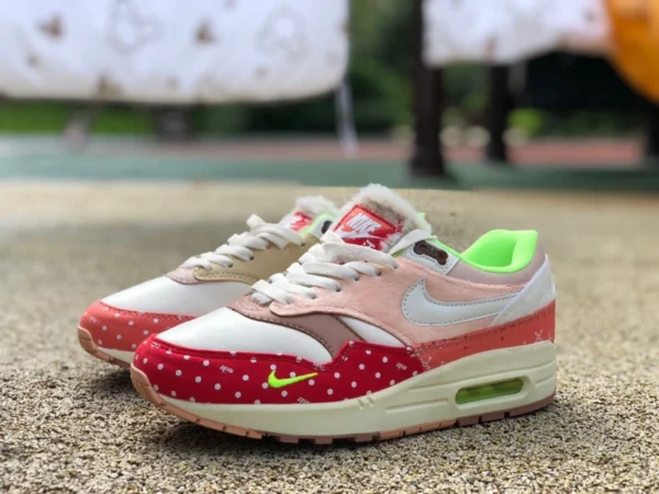 Max1 Khaki-Rot Nike Air Max 1 PRM Laufschuhe mit chinesischen Hirtenhund-Farbnähten und bellendem Hund DR2553-111