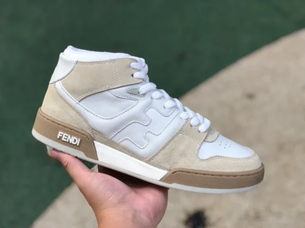 Fendi mittelhohe beige-gelbe FENDI Fendi Match mittelhohe Freizeit-Sneaker