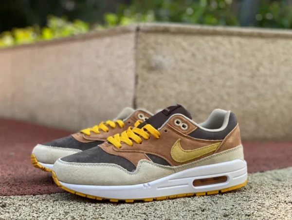 Max1 weiß braun Nike Air Max 1 weiß braun trendige Low-Top-Laufschuhe mit dicker Sohle und erhöhtem Luftpolster DZ0482-200