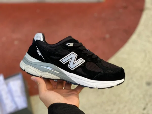 nb990v3 schwarz und weiß New Balance New Balance 990V3 schwarz-weiße Retro-Laufschuhe für Herren und Damen aus amerikanischer Produktion M990BS3