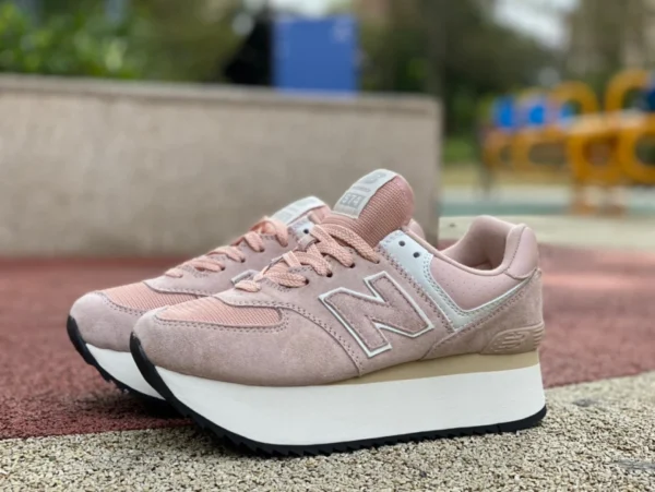 NB574 dickbesohlte pinkfarbene NEW BALANCE Damen-Retro-Schuhe mit dicken Sohlen, die lässige Dad-Schuhe erhöhen, WL57zbc