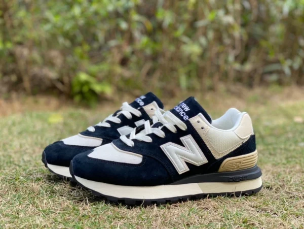 nb574 weiß blau braun New Balance574 samt Mesh atmungsaktive Freizeitsportschuhe hellbraun U574grn