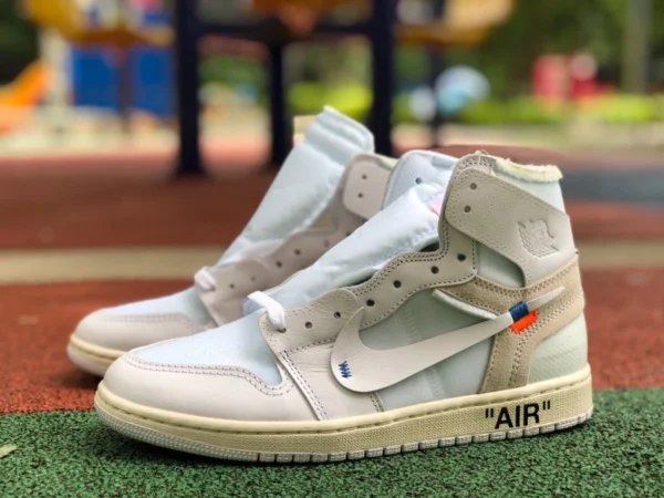 aj1ow reinweiß kostengünstig Air Jordan 1 AJ1 OFF-WHITE OW reinweiß Europäische limitierte Auflage AQ0818-100