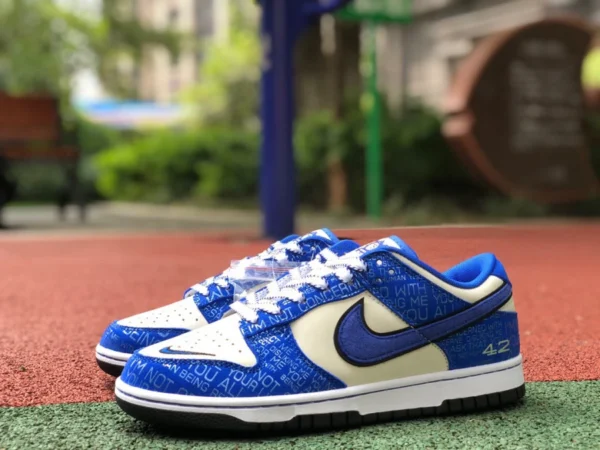 Dunk Weiß und Blau 75th Anniversary Nike Dunk Low 75th Anniversary „Jackie Robinson“ Legend Nr. 42 DV2122-400