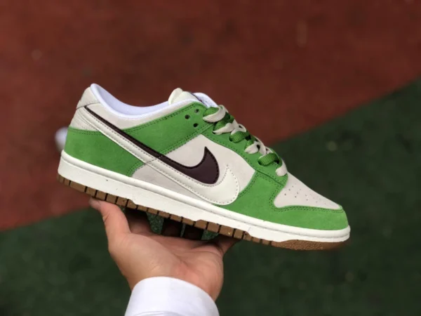 Dunk weißer und grüner Doppelhaken, hochwertiger NiKe Dunk Low weißer und grüner Wildleder-Doppelhaken DO9457-103