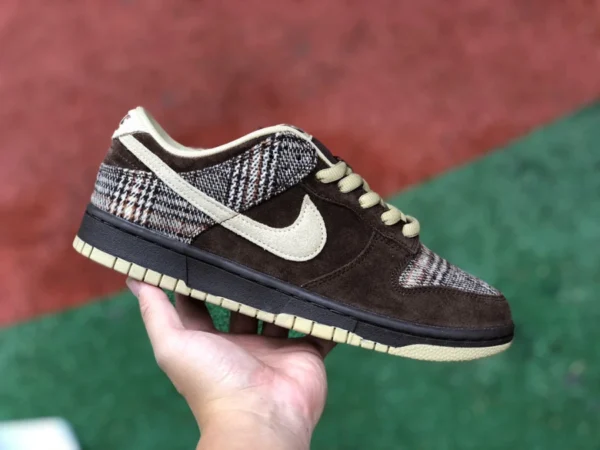 Dunk Stussy Brown Plaid Nike Joint Stussy x Nike SB Dunk Low Pro Cherry Tweed Brown Plaid Low-Top-Skateboardschuhe 304