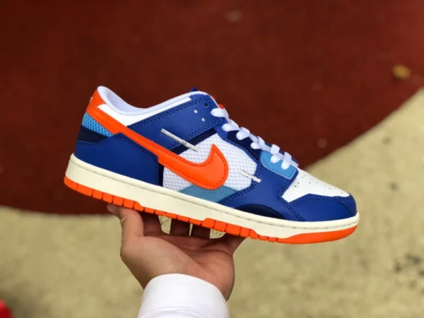 Dunk Scrap Knicks Nike Dunk Low Scrap Stitched blau weiß orange Knicks Low-Top-Sneaker DM0128-100