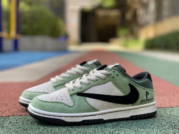 Dunk Barb Grey Green Low TravisScott x Playstation x NikeSBDunkLow Nike Drei-Parteien-Joint-Skateboard-Schuhe CU1726-777