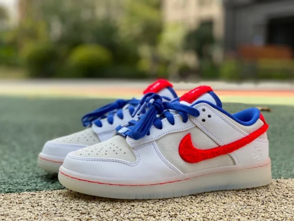 Dunk Weiß, Blau und Rot Jahr des Kaninchens, rein originale Nike Dunk Low Weiß, Blau und Rot Jahr des Kaninchens, stoßdämpfende und verschleißfeste Shanghai-Sneaker FD4203-161