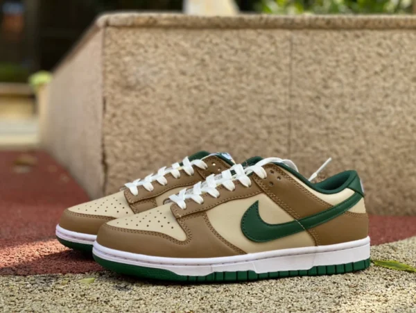 Dunk Rice Brown Green NIKE Dunk Low Rice Brown Green rutschfeste, stoßdämpfende Low-Top-Freizeit-Sneaker FB7160-231