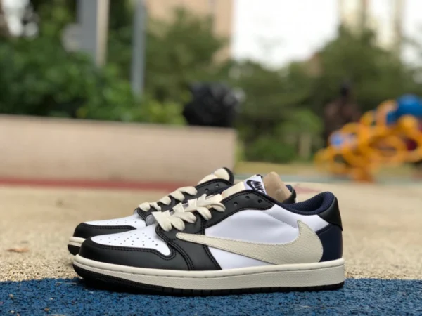 Aj1 Barb Low-Top in Schwarz und Weiß Marine Travis Scott x Air Jordan 1 Low Low-Top Barb TS Joint Sneakers cq4277-999