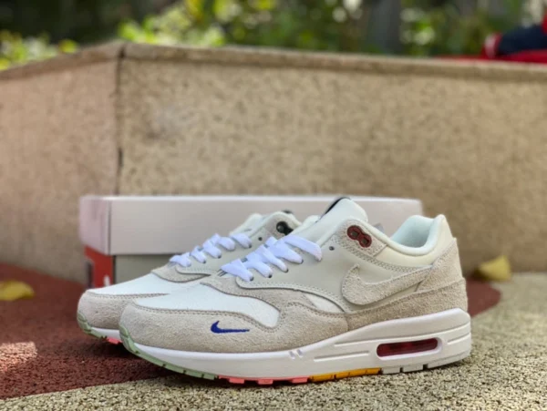 Max1 Weiß Grau Nike Air Max 1 PRM Retro Low-Top-Laufschuhe für Damen FB4959-121