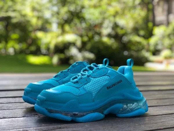 Balenciaga Air Cushion Miami Blue Balenciaga Triple S Clear Sole rutschfeste, verschleißfeste, modische, niedrig geschnittene Papa-Schuhe