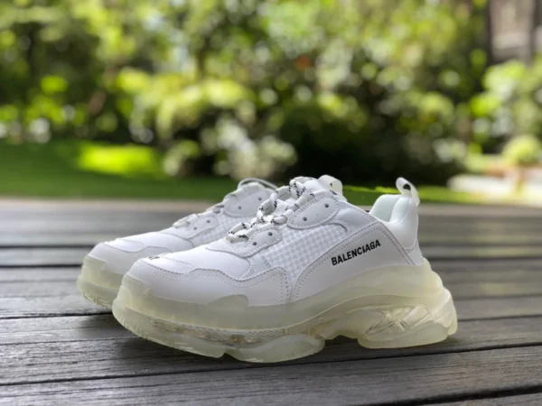 Balenciaga Air Cushion Pure White Balenciaga Triple S Clear Sole rutschfeste, verschleißfeste, modische Low-Top-Dad-Schuhe