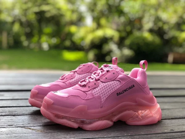 Balenciaga Air-Cushion Pink Balenciaga Balenciaga Triple S Clear Sole rutschfeste, verschleißfeste, modische Low-Top-Dad-Schuhe