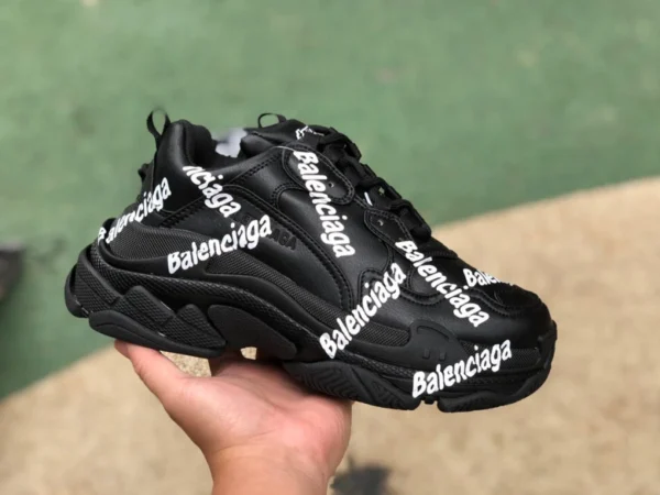 Paris TRIPLE S Wortmarke schwarz BALENCIAGA Balenciaga 22 Winter neues Produkt TRIPLE S Wortmarke Papa Schuhe