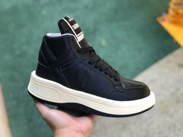 Converse Gelenkmodell High-Top schwarz und weiß Rick Owens DRKSHDW x Converse Turbodrk Weapon Gelenkmodell rutschfeste, verschleißfeste High-Top-Retro-Basketballschuhe für Männer und Frauen