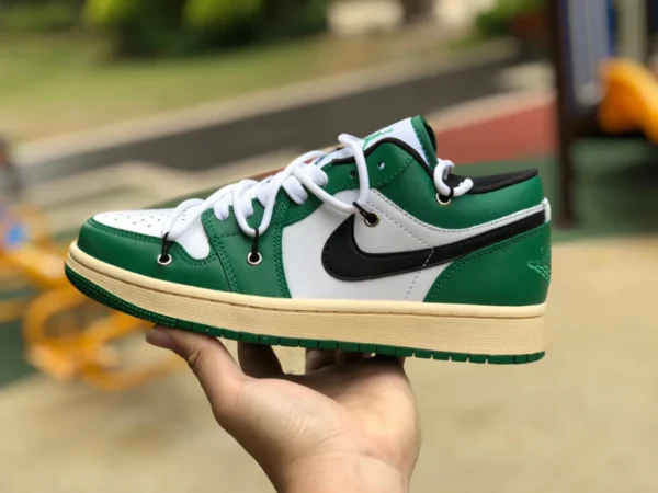 aj1 geschnallte weiße und grüne niedrige Air Jordan 1 Low „Chicago“ dekonstruierte weiße und grüne geschnallte Schuhe schwarz und weiß 553560-129