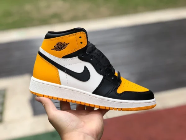 aj1 schwarz-gelber Zehenbereich, reiner Original-Air Jordan 1 High OG „Yellow Toe“ für Damen, aj1 schwarz-gelber Zehenbereich 575441-711