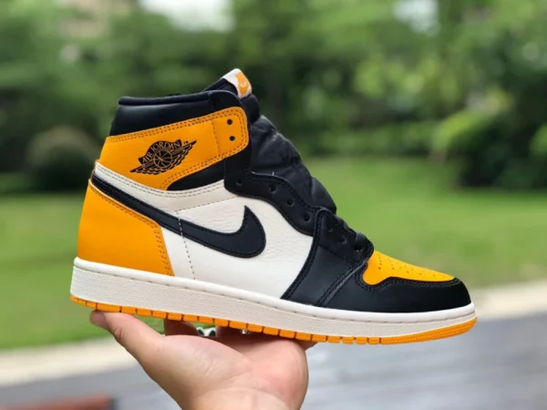 aj1 schwarz-gelber Zehenbereich, reines Original Air Jordan 1 High OG „Yellow Toe“ aj1 schwarz-gelber Zehenbereich 555088-711