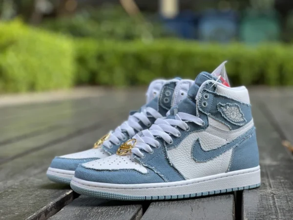 aj1 Denim Washed Denim Air Jordan 1 High OG High-Top Denim AJ1 Distressed Casual Sportschuhe DM9036-104